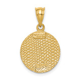 14K Brushed Diamond-Cut Virgin Mary Pendant