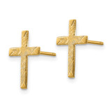 14k Brushed Finish Cross Earrings - RE-02E1B597-8124