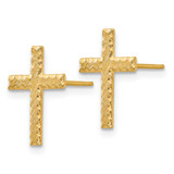 14k Brushed Finish Cross Earrings - RE-B0F33BD4-7555