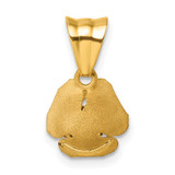 14k Brushed Rose Flower Pendant