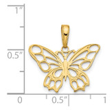14K Butterfly Cut-out Pendant