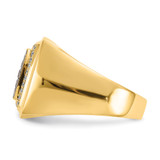 14k Champagne and White Diamond Mens Ring