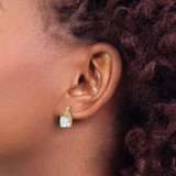 14k Checkerboard Aquamarine and Diamond Earrings