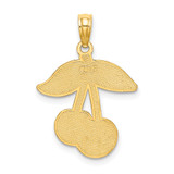 14K Cherries With Enamel Leaf Charm
