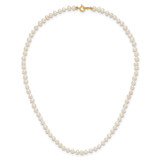 14k Children's 3-4mm White Semi-Round Freshwater Cultured Pearl 12 inch Necklace