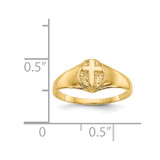 14k Childs Polished Open Cross Ring