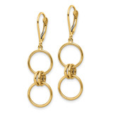 14k Circle Dangle Leverback Earrings