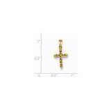 14k Citrine and Diamond Cross Pendant