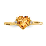 14k Citrine Diamond Ring