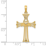 14K Claddagh Cross Pendant - C4-E870DCCC-5961