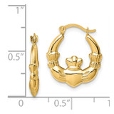 14k Claddagh Hoop Earrings - TC-2F387479-3159