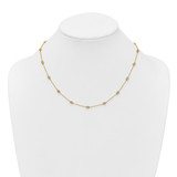 14k Complete 1 carat Bezel-set Diamond and Cable Chain 17-Station 18 inch Necklace