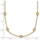 14k Complete 1.3 carat Bezel-set Diamond and Cable Chain 20-Station 20 inch Necklace