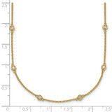 14k Complete 1/2 carat Bezel-set Diamond and Cable Chain 18-Station 18 inch Necklace