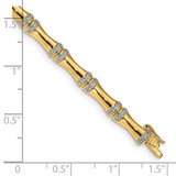14k Complete 1/2 carat Diamond Bamboo Design 7 inch Bracelet