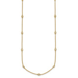 14k Complete 1/3 carat Bezel-set Diamond and Cable Chain 13-Station 16 inch Necklace