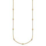 14k Complete 1/3 carat Bezel-set Diamond and Cable Chain 17-Station 20 inch Necklace