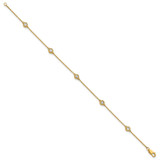 14k Complete 1/3 carat Bezel-set Diamond and Cable Chain 5-Station 7 inch Bracelet