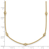 14k Complete 1/4 carat Bezel-set Diamond and Cable Chain 15-Station 18 inch Necklace