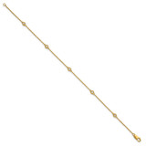 14k Complete 1/8 carat Bezel-set Diamond and Cable Chain 5-Station 7 inch Bracelet - PM-6EEAF0B2-2230