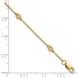 14k Complete 1/8 carat Bezel-set Diamond and Cable Chain 5-Station 7 inch Bracelet - PM-B60ABFA2-8439