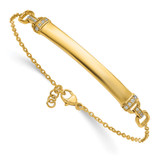 14k Complete 1/8 carat Diamond 7 inch ID Bracelet with 0.5 inch Extender