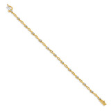14k Complete 1/8 carat Diamond Fancy Link 7.5 inch Bracelet