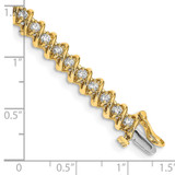 14k Complete 2.25 carat Round AAA Diamond Fancy Spiral 7 inch Tennis Bracelet