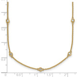 14k Complete 3/8 carat Bezel-set Diamond and Cable Chain 15-Station 18 inch Necklace