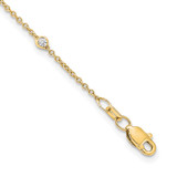 14k Complete 3/8 carat Bezel-set Diamond and Cable Chain 18-Station 18 inch Necklace