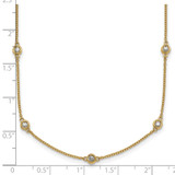 14k Complete 5/8 carat Bezel-set Diamond and Cable Chain 17-Station 20 inch Necklace