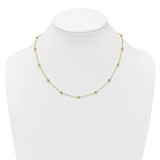 14k Complete 7/8 carat Bezel-set Diamond and Cable Chain 15-Station 18 inch Necklace