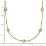 14k Complete 7/8 carat Bezel-set Diamond and Cable Chain 16-Station 20 inch Necklace