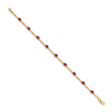 14k Complete Diamond and Oval Ruby 7.25 inch Bracelet