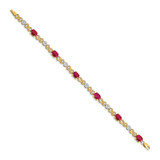 14k Complete Diamond and Oval Ruby Infinity Link 7.25 inch Bracelet - BM-5EB5B447-2609
