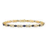 14k Complete Diamond and Oval Sapphire Infinity 7.25 inch Bracelet