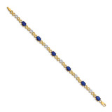 14k Complete Diamond and Oval Sapphire Infinity Link 7.25 inch Bracelet - BM-A2239D76-6188