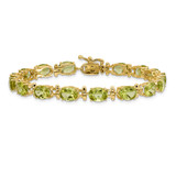 14k Complete Oval Peridot 7 inch Bracelet