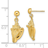 14K Conch Shell Dangle Earrings - TE-42F471D7-7422
