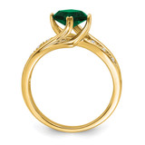 14k Created Emerald and Diamond Ring - RM-77618251-3149