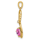14k Created Pink Sapphire and Diamond Heart Pendant - PM-F1AF2AC0-7807