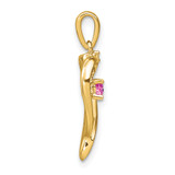 14k Created Pink Sapphire and Diamond Heart Pendant - PM-F71072FB-2892