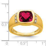 14k Created Ruby and Diamond Mens Ring - RM-14E79D4A-7768