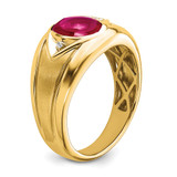 14k Created Ruby and Diamond Mens Ring - RM-88A894C1-4767