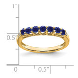 14k Created Sapphire and Diamond 7-stone Ring
