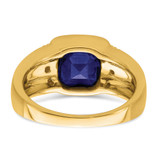 14k Created Sapphire and Diamond Mens Ring - RM-2D591A1D-5235