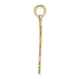 14K Cross Cut-Out w/ Heart Ends Charm