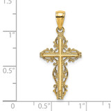 14K Cross w/ Lace Trim Charm - K8-425825DA-9879