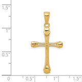 14K Cross with Triangle Tips Pendant