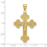 14K Crucifix W/ Budded Tips Charm - K8-464BE3B9-3121